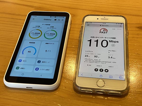 WiMAX+5Gの通信速度を計測