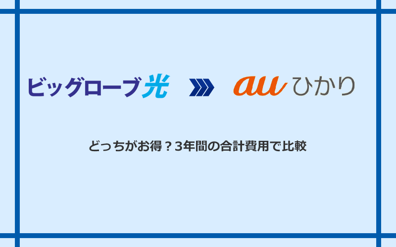 ビッグローブ光とauひかりの料金を比較