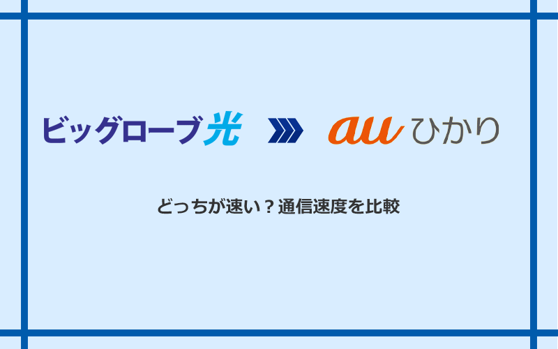 ビッグローブ光とauひかりの速度を比較