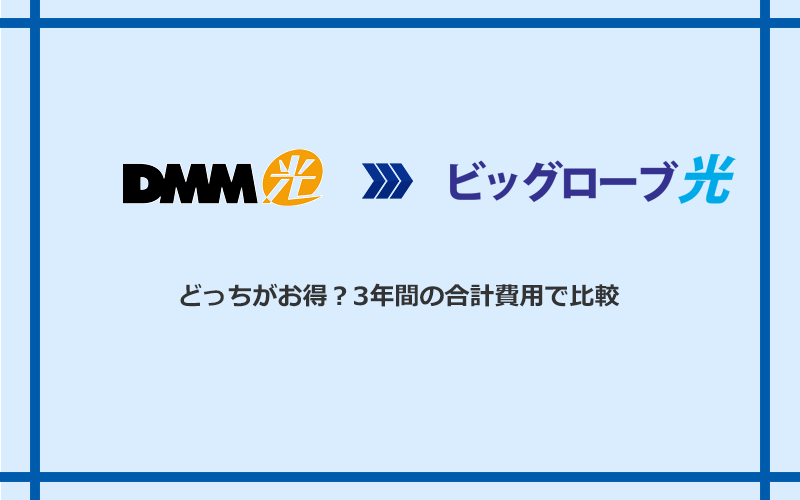 DMM光とビッグローブ光の料金を比較