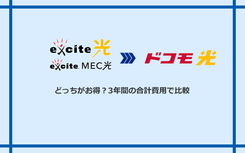 エキサイト光・MEC光とドコモ光の料金を比較