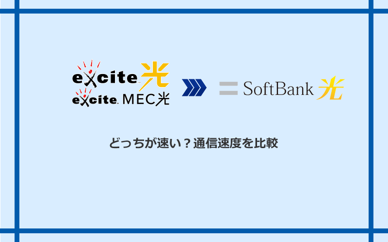 エキサイト光・MEC光とソフトバンク光の速度を比較