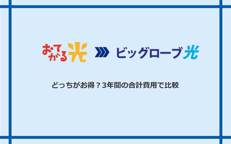 おてがる光とビッグローブ光の料金を比較