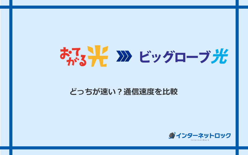 おてがる光とビッグローブ光の速度を比較