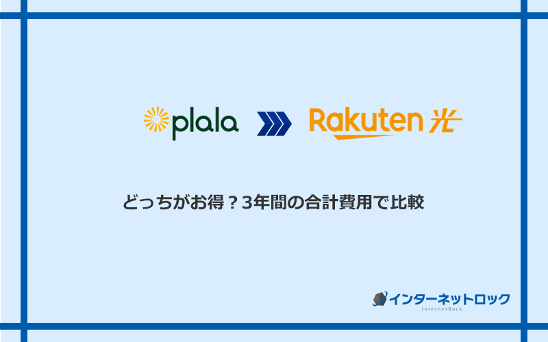 ぷらら光と楽天ひかりの料金を比較