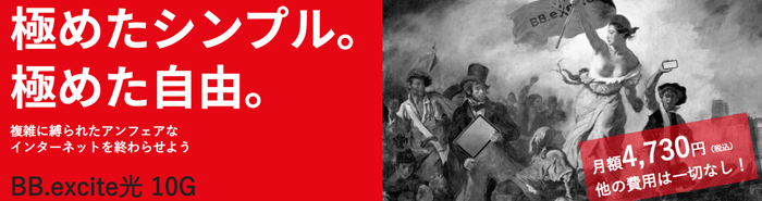 BB.excite光10ギガのLP画像