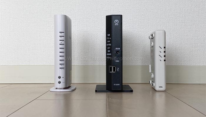 機器の確認(モデムとHGWと光BBユニット)
