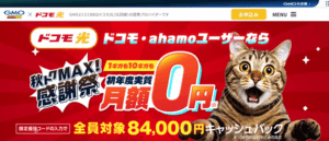 ドコモ光は初年度実質0円
