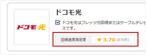 ドコモ光の口コミ評価