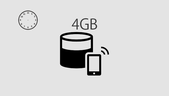 1日に利用可能なデータ容量に4GBの上限がある