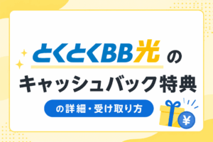 とくとくBB光のキャッシュバック特典について