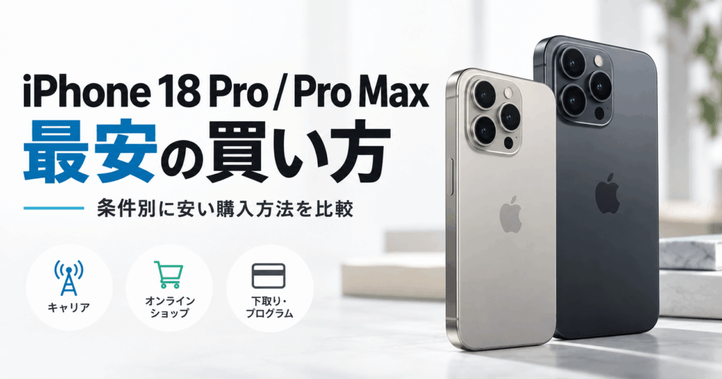 iPhone 18 Pro・Pro Maxを最安で買う方法｜条件別に一番安い購入方法を解説