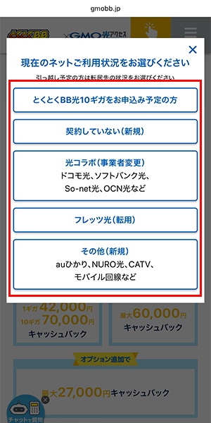 GMOとくとくBB光の申込手順詳細2