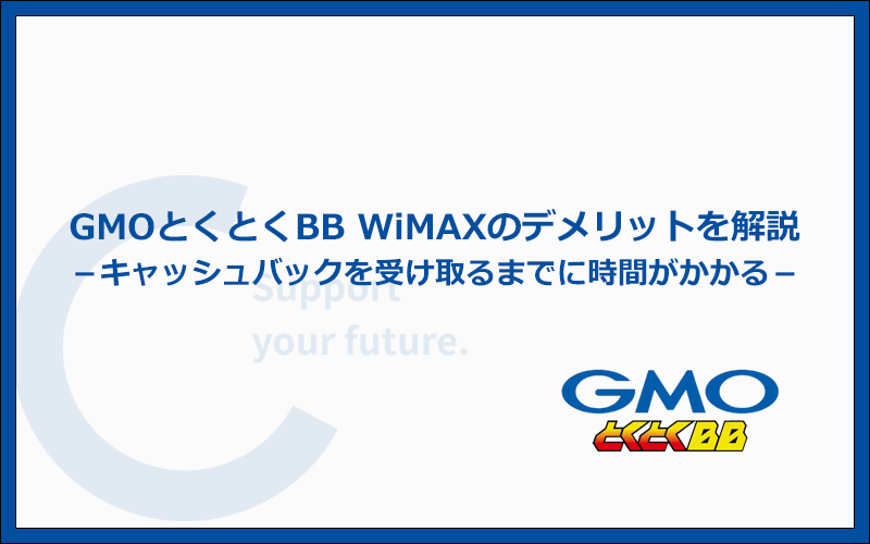 GMOとくとくBB WiMAXの注意点とデメリット