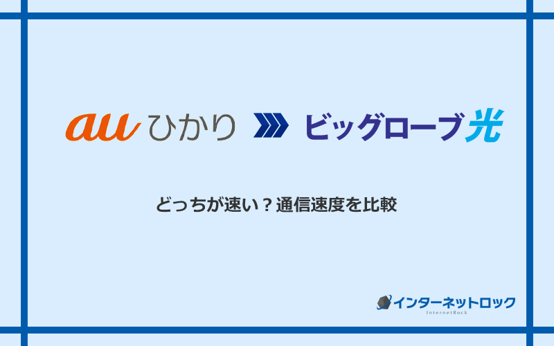 auひかりとビッグローブ光の速度を比較