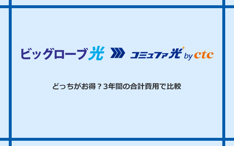 ビッグローブ光とコミュファ光の料金を比較