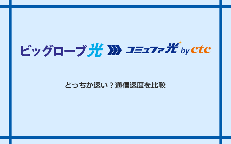 ビッグローブ光とコミュファ光の速度を比較