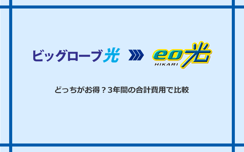 ビッグローブ光とeo光の料金を比較