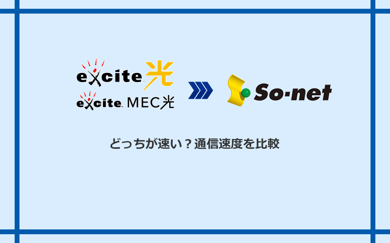 エキサイト光・MEC光とSo-net光 S/M/Lの速度を比較