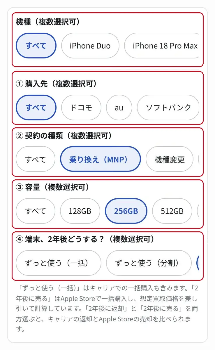 条件を選んで絞り込む