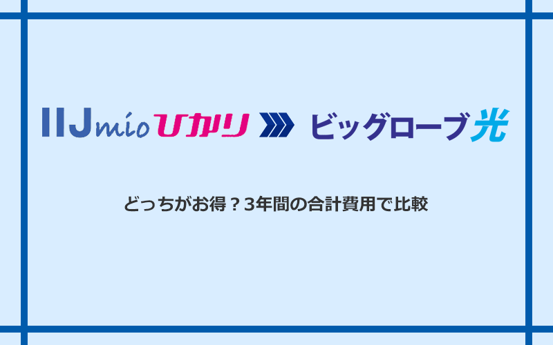 IIJmioひかりとビッグローブ光の料金を比較