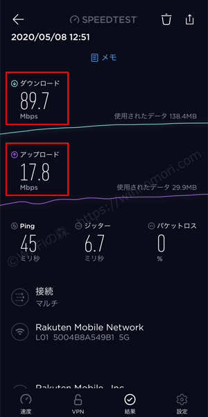 お昼の12時51分に測定