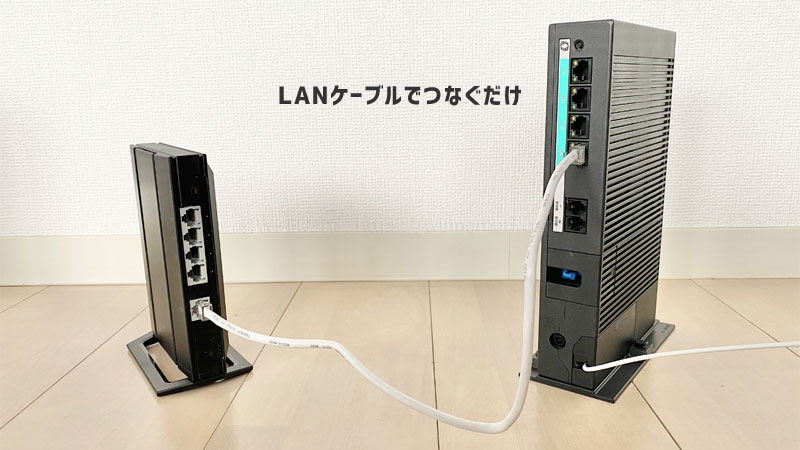 hgwとWiFiルーターをLANケーブルでつなぐ