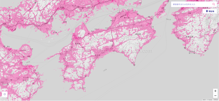 四国地方のエリアマップ