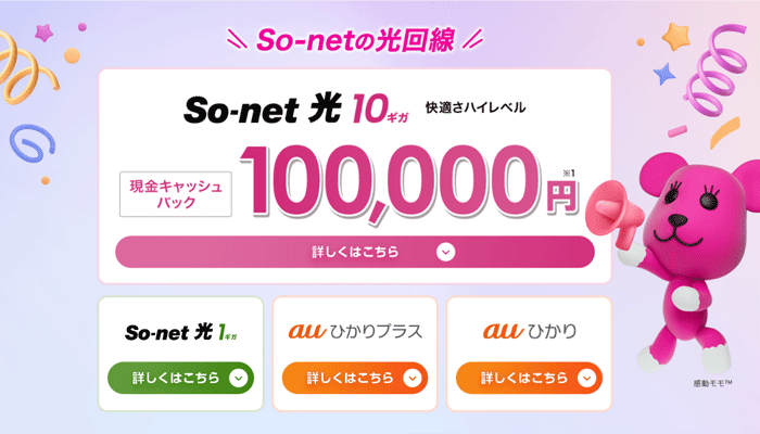 So-net光のLP画像