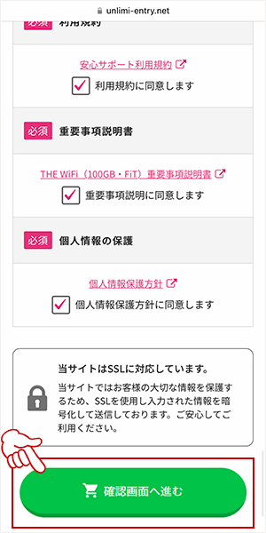 THE WiFiの申し込み画面5