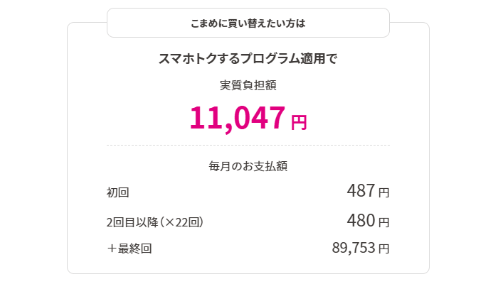 UQモバイル　iPhone17e実質11,047円