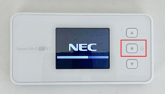 【X11】初期化、手順1、電源をいれる